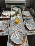 Hand block print table runner, Fall decor, Placemats with napkins set Cotton napkins, Home decor, Dining table decor