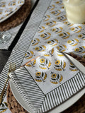 Hand block print table runner, Fall decor, Placemats with napkins set Cotton napkins, Home decor, Dining table decor