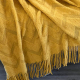 Cozy knitted thow doe spring decor, Yellow mustars sofa throw, Knitted Blanket, 50x60, Cozy throw for couch, Cozy gift for her