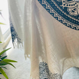 Boho Mandala Blanket, Boho Tapestry, Black and White Mandala Print,  Boho Blanket for Bed,  Woven Wall Decor