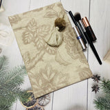 Boho black linen makeup bag, Small travel bag, Large linen Pouch with Tassel, Bridesmaid gift, Birthday Gift, Holiday Gift for Mom