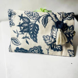 Boho black linen makeup bag, Small travel bag, Large linen Pouch with Tassel, Bridesmaid gift, Birthday Gift, Holiday Gift for Mom