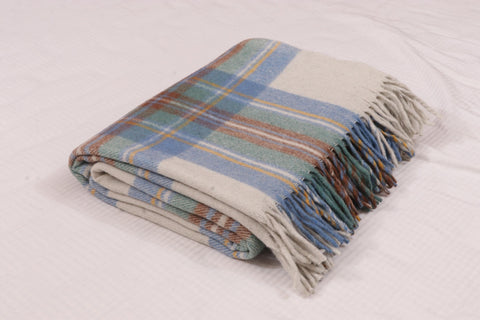 Tartan plaid blanket,  Wool blanket, Recycled wool blanket size 60x70"