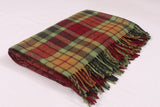 Tartan plaid blanket,  Wool blanket, Recycled wool blanket size 60x70"