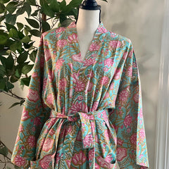 Cotton Robe for Women, Block print gown, Loungewear , house robe for women Bridesmaid Gifts
