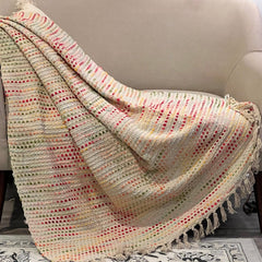 Boho Throw Blanket Handmade Woven Blanket with Tassels Decorative Sofa Throw for Home Decor, Boho  Bedroom Decor, Housewarming Wedding gift