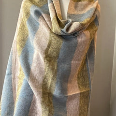 Himalayan Yak Wool Blanket Scarf in Beige  Blue, Green, Handmade Soft Oversized Shawl/Throws, Yoga blanket for meditation,