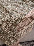Brown throw blanket couch  Hand block print throw, Boho home decor, King/Queen Woven bedding for bedroom Housewarming gift for her