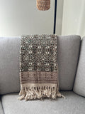 Brown throw blanket couch  Hand block print throw, Boho home decor, King/Queen Woven bedding for bedroom Housewarming gift for her
