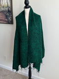 GREEN Yak Wool Nepalese Scarf, Himalayan hand loomed Shawl, Large warm scarf, Hippie Boho soft Shawl, Meditation shawl