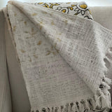 handmade throw, Yellow floral throw blanket couch, Hand block print sofa throw, Bohemian home decor,  New home gift for her