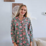 Cotton Pj set for women, Long Sleeve Shirt, Night Wear, Floral pajama set, Loungewear, Pj Set, Gift for her