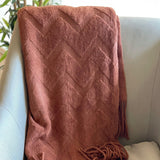 Burnt orange throw blanket,Fall blanket, Knitted throw blanket couch, Fall throw blanket, Cozy throw for couch/Sofa, Perfect Cozy Gift