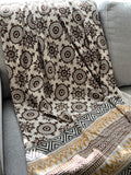 Housewarming Gift for her Floral Throw Blanket Couch Block Print Blanket Home Decor Sofa Throw  Boho Farmhouse Style Decor  Unique Gift