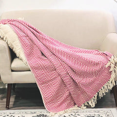 Orange Turkish blanket with tassels, Reversible Blanket, Boho blanket, Fall seasonal home decor Woven blanket  Gift for her