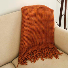 Cozy throw, Rust orange throw blanket couch, Soft Sofa throw, Cozy throw blanket,Birthday Gift for her, Gift for mom/dad