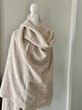 Black and Beige Wool Blanket Scarf, Extra Large Shawl, Travel Wrap Wool Soft Meditation Blanket Oversized Shawl HandMade Nepal