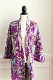 Pure cotton robe in bird print Cotton Kimono Robe for Women cotton lounge wear  Cotton House robe for Women Knee length Robe Gift for women