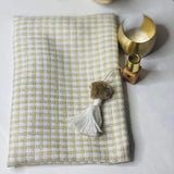 Boho Make Up Bag, Linen Toiletry Bag, Beige and White Cosmetic Bag, Unique Gift Women. Bridesmaid Gift, Zipper Pouch