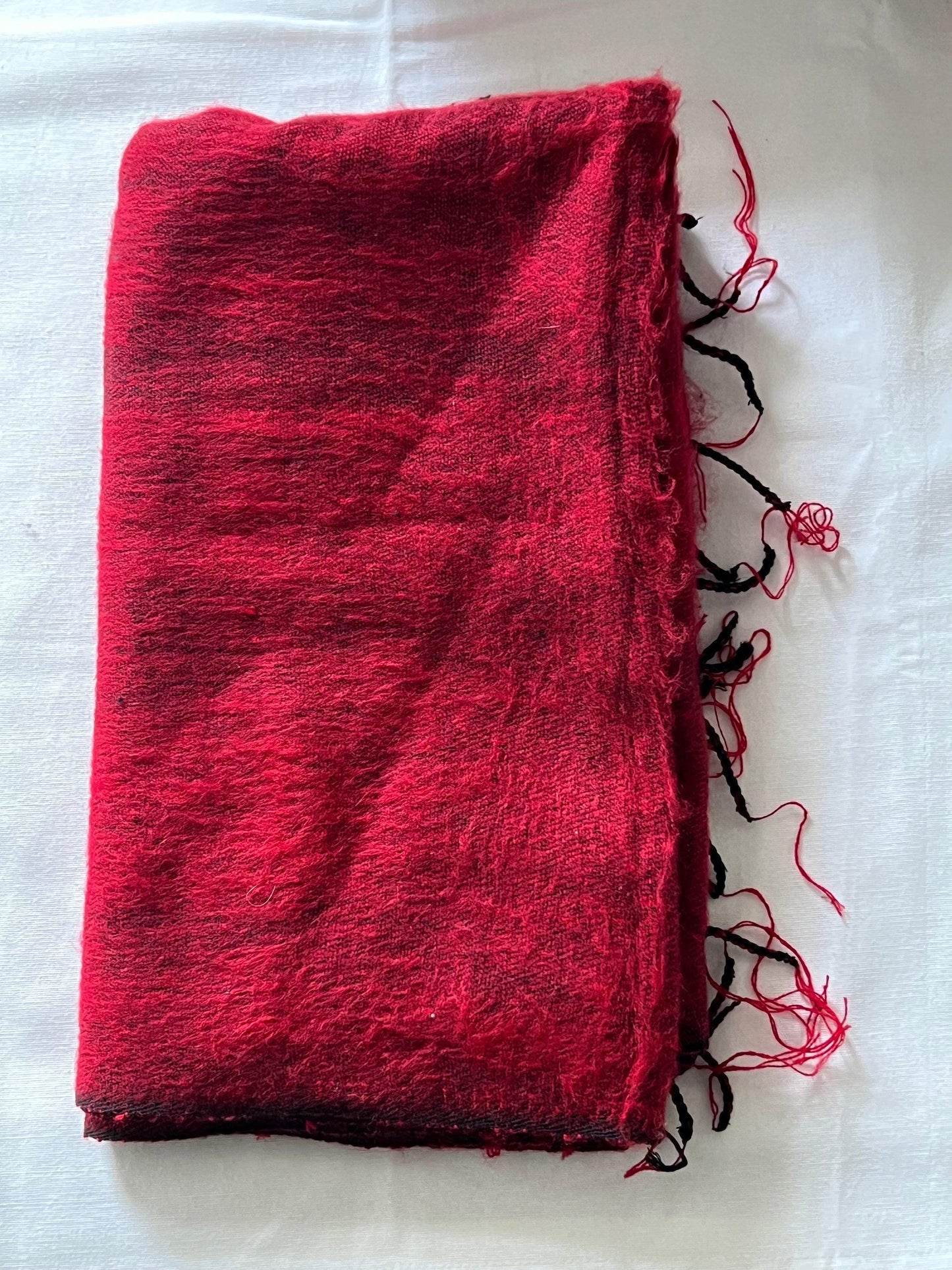 Yak Wool Blanket Scarf: Turquoise Teal Shawl, Hand-Loomed Nepal