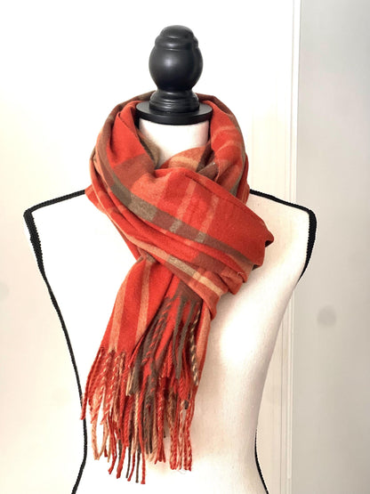 Wool Blanket Scarf: Plaid Winter Wrap