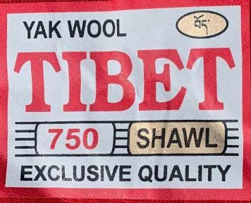 Red Yak Wool Scarf, Himalayan Hand Loomed Shawl
