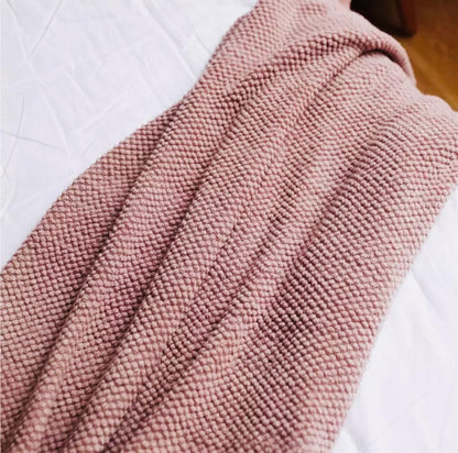 Soft Blush Pink Throw Blanket: Boho Home Decor, Gift for Her