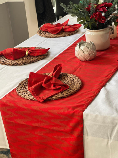 Red Cotton Napkins: Indian Block Print, Wedding Decor (20x20")