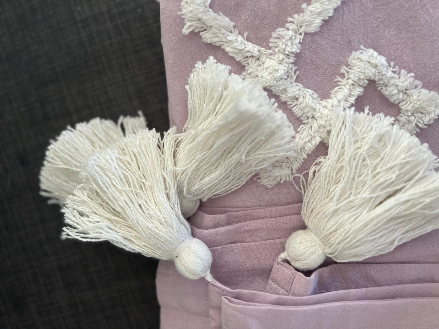 Tufted Woven Cotton Throw Blanket: Sea Blue Boho Decor (50"x60")