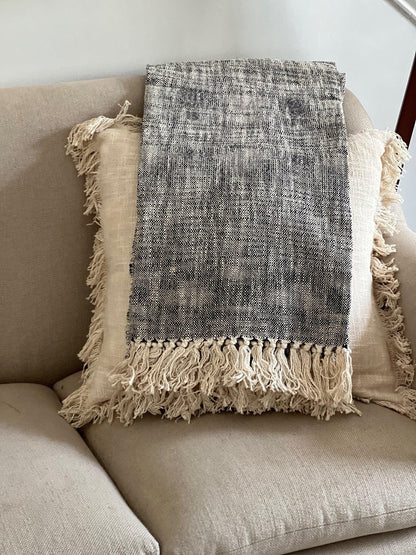 Boho Woven Cotton Throw Blanket: Minimalist Couch Decor (50x70)