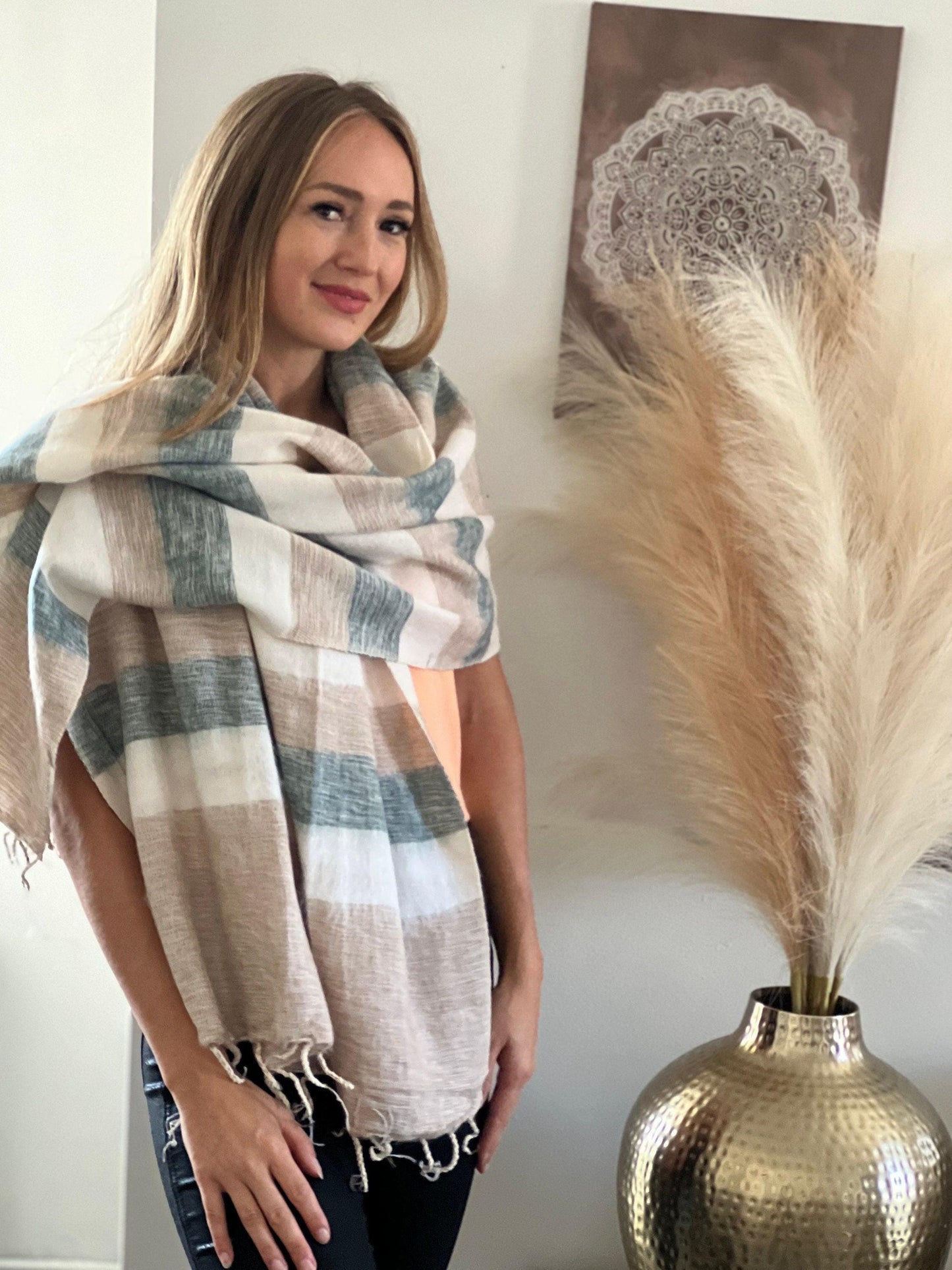 Handmade Himalayan Yak Wool Scarf, Soft Nepal Shawl, Cozy Wrap