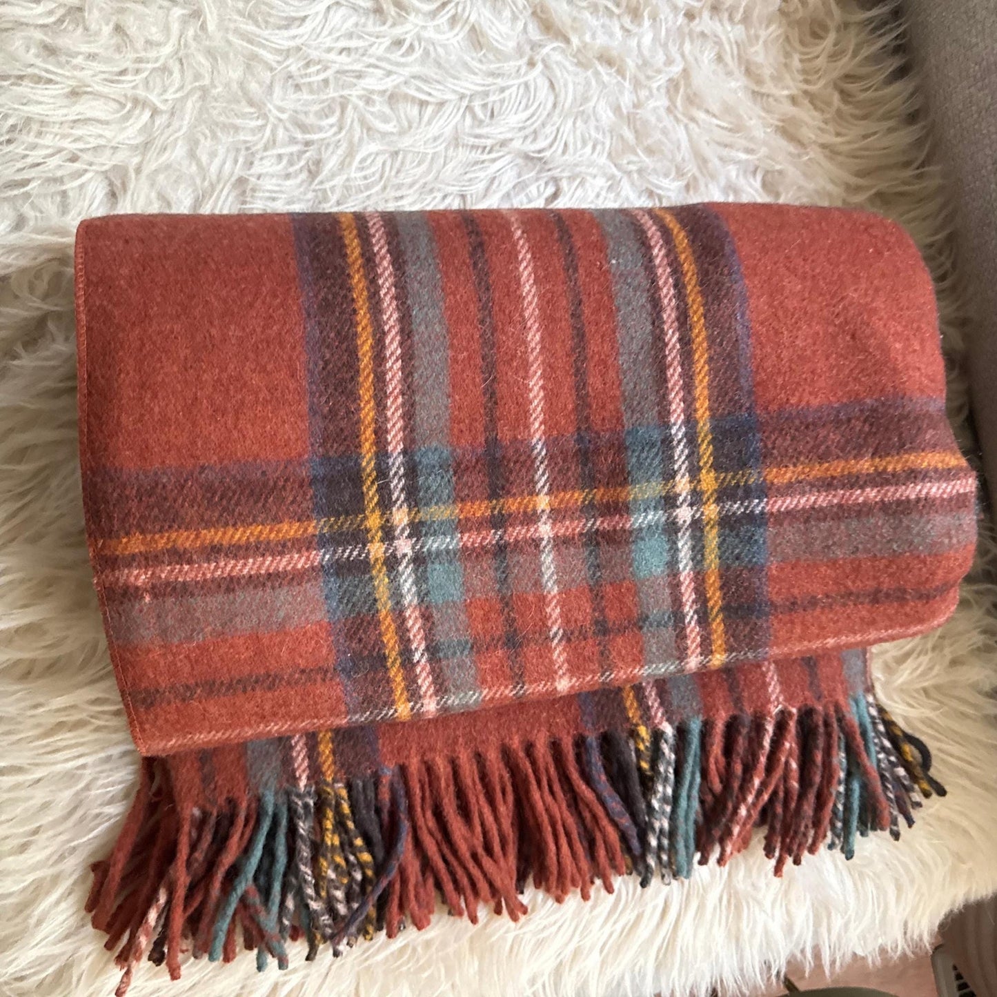 Stewart Antique Recycled Wool Tartan Blanket