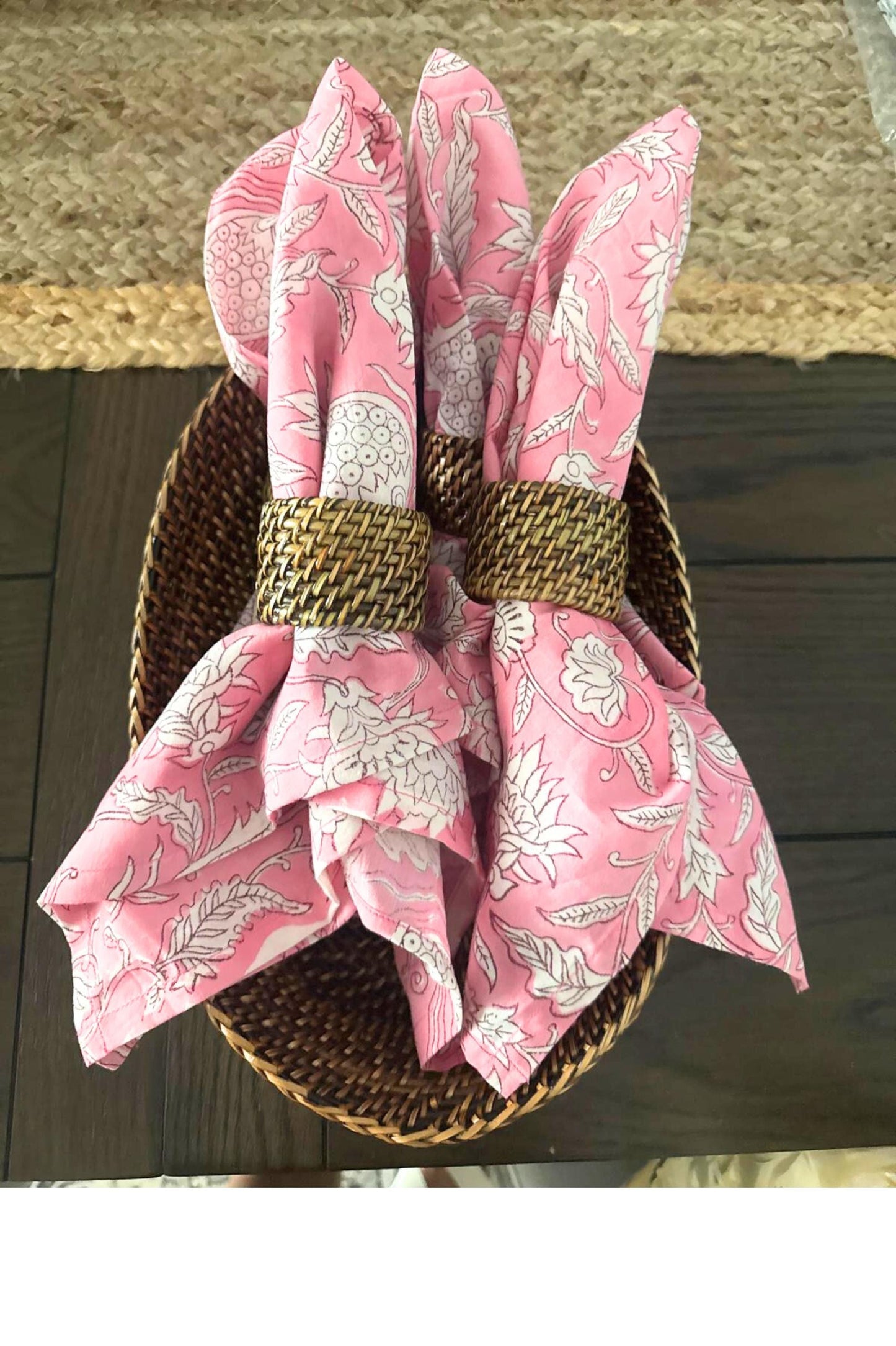 Assorted Cloth Napkins Hand Block Floral Printed Mix and Match Napkins