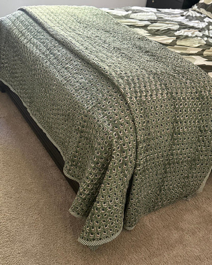 Hand Block Printed Cotton Quilt – Reversible Floral Cotton Comforter