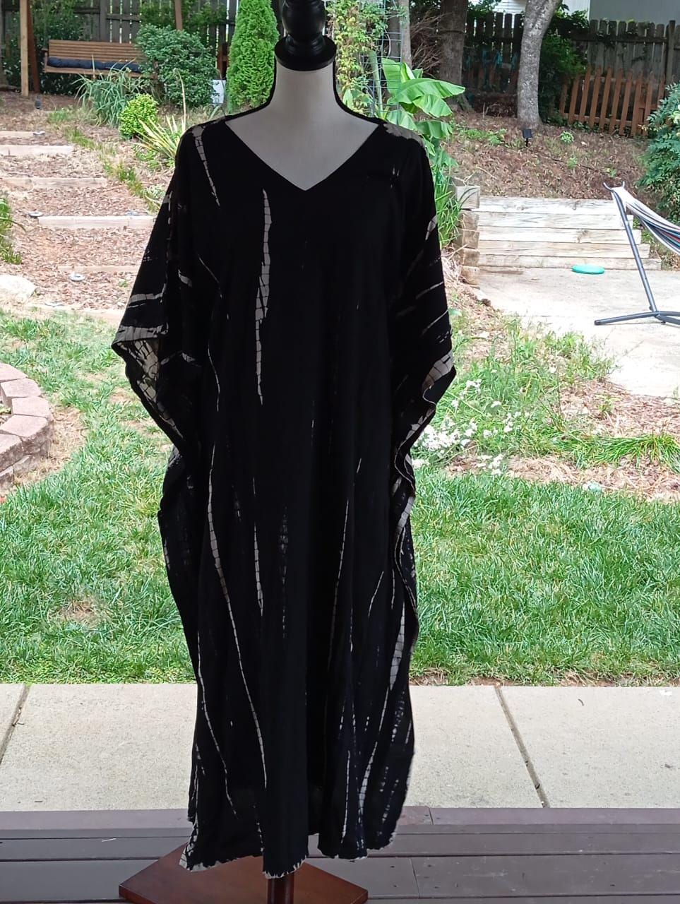 Cotton Maxi Dress: Shibori Kaftan Style Resort Wear