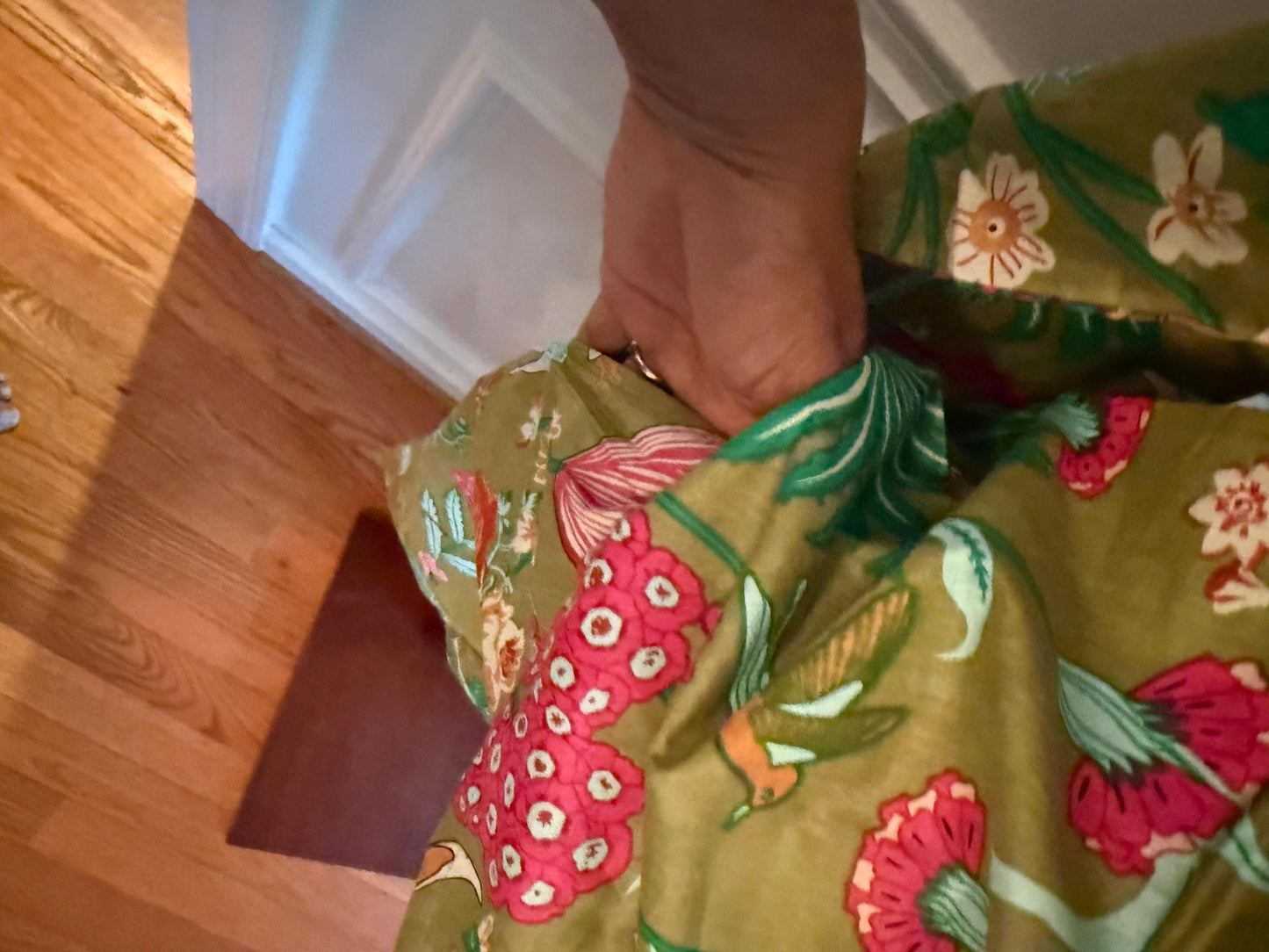 Green  Cozy Floral Pajama Set: Long Sleeve Sleepwear, Loungewear,