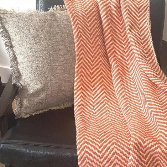 Turkish Cotton Blanket, Reversible Chevron Woven Throw,Gift for home