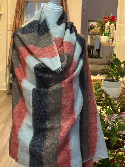 Himalayan Yak Wool Scarf: Handwoven Shawl Wrap, Soft Winter Women Fashion Scarf