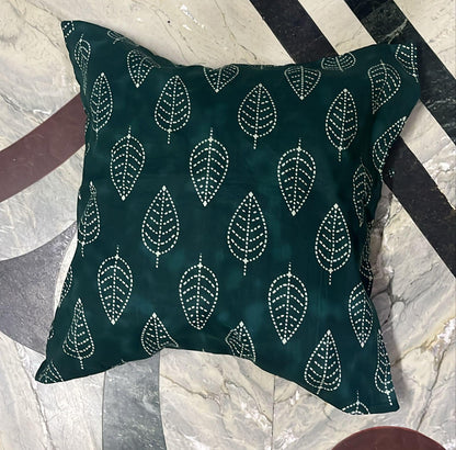 Teal Green Cotton Pillow Case, Handmade Block Print Cotton Cushion, Christmas Gift
