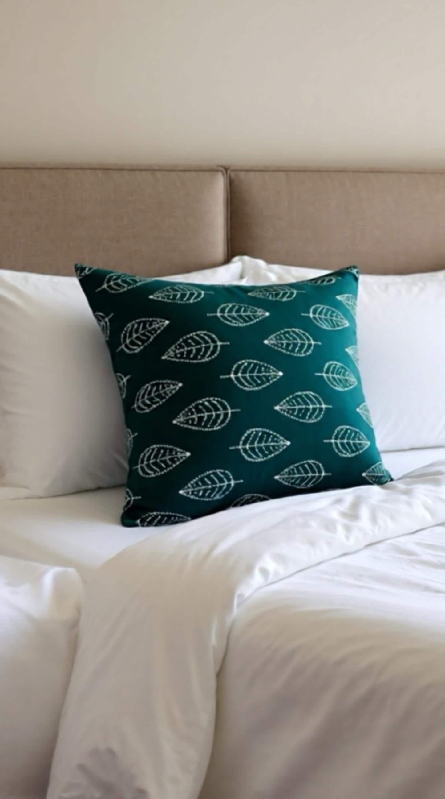 Teal Green Cotton Pillow Case, Handmade Block Print Cotton Cushion, Christmas Gift